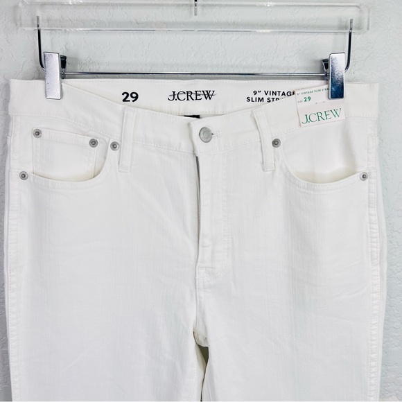 J.Crew 9” Vintage Slim-Straight Mid-Rise White Demin Jeans Size 29 - Picture 13 of 15